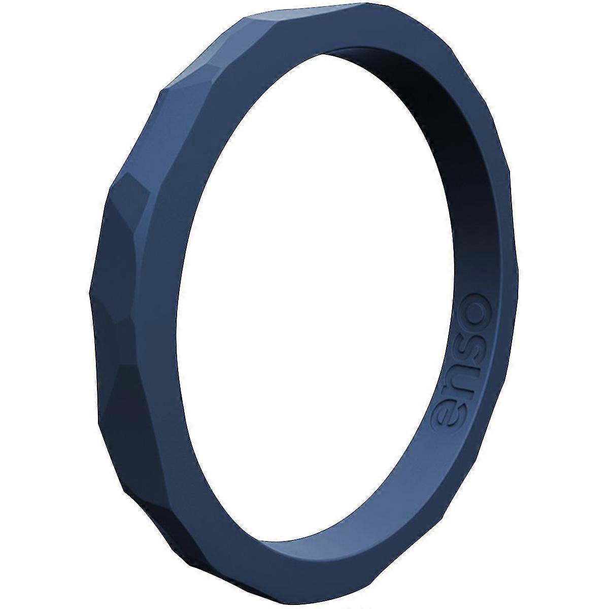 Inele Enso Hammered Stackables Seria Silicon Ring - Storm Blue