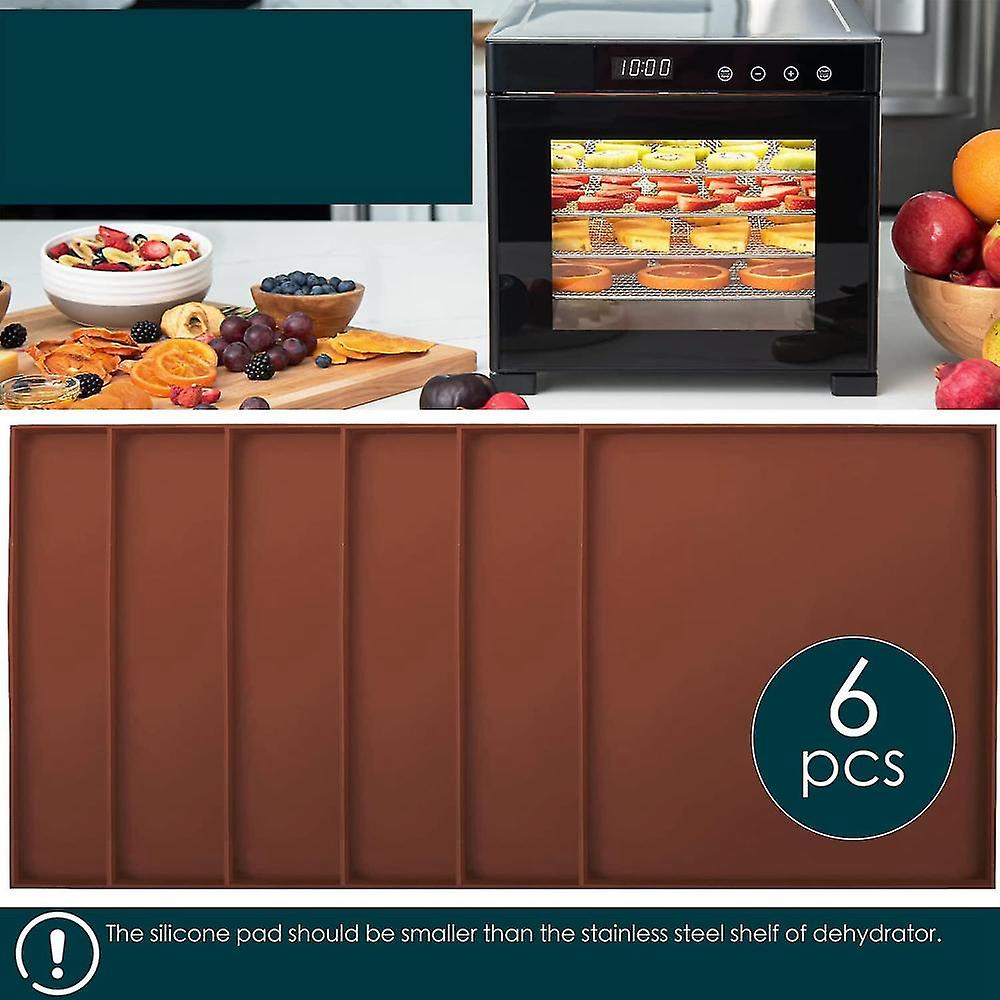 6 Pack Silicone Dehydrator Sheets Compatible Meat Vegetables Food Dryer Mat