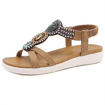 Comfortable Summer Women Flat Shoe Beach Sandals Bohe Retro Beaded Leisure Shoes 168-13