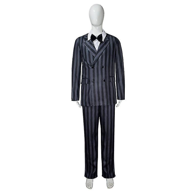 2023 Νέα ταινία Cosdaddy Τετάρτη Gomez Addams Κοστούμι Cosplay Ενήλικες Άνδρες Παλτό Παντελόνι Πουκάμισο Κοστούμι Αποκριάτικα Κοστούμι