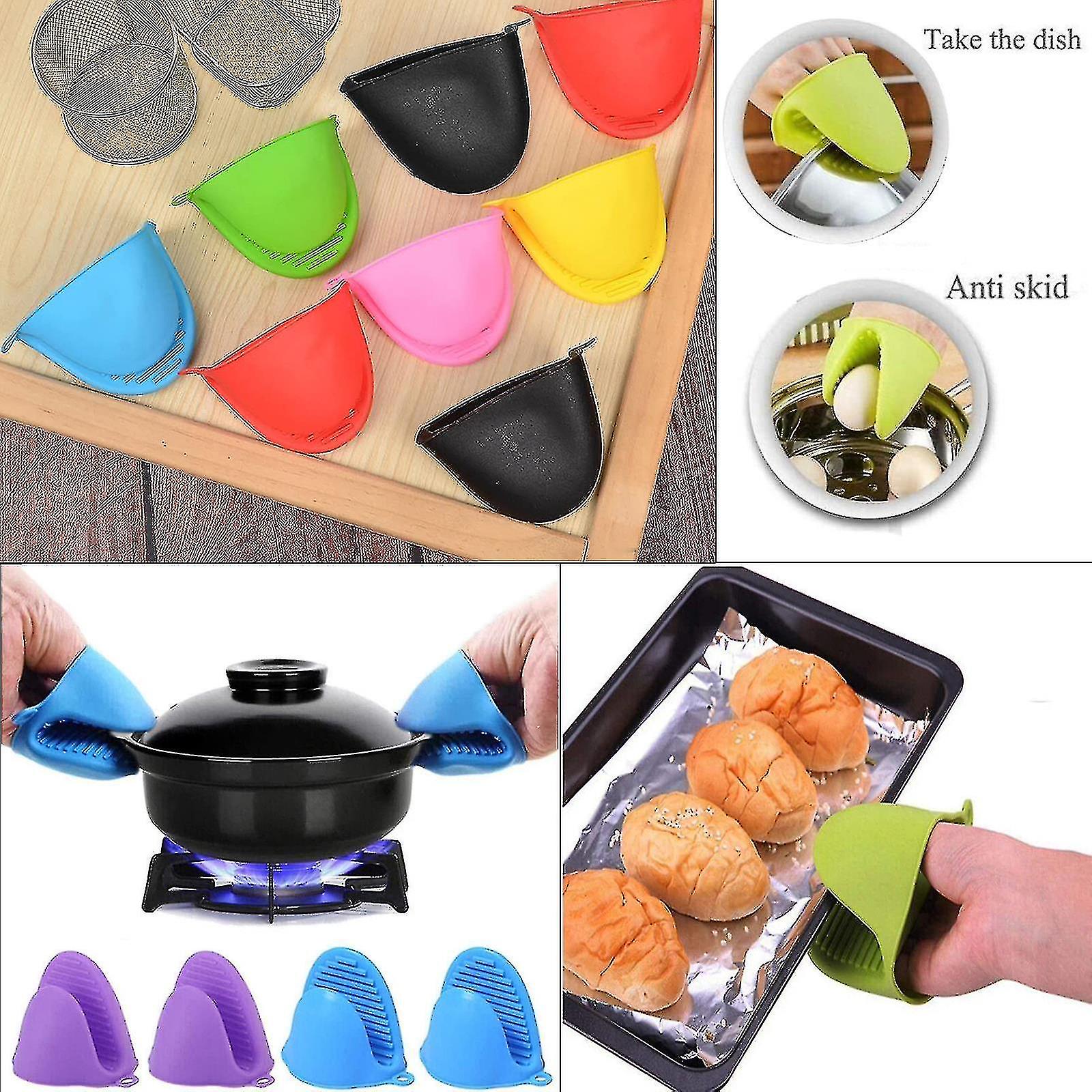 Silikon Topf Ofen Handschuhe Kochen BBQ Hitzebeständig Dicker Fingerhandschuh