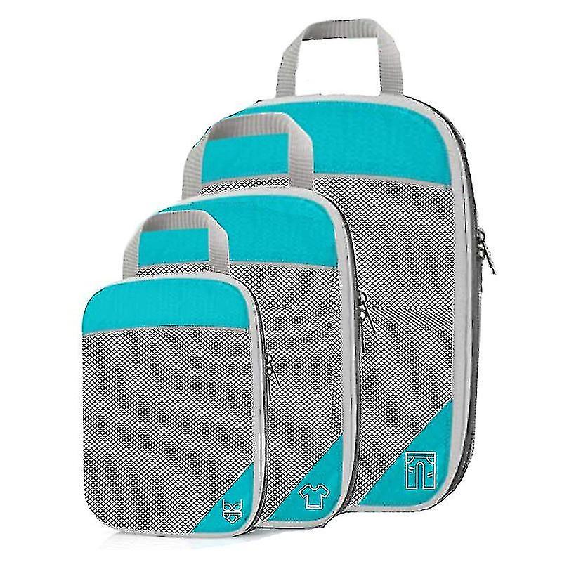 Compressed Packing Cubes For Travel, 3 Pieces Of Expandable Luggage Storage Bag Compressed Cubes For