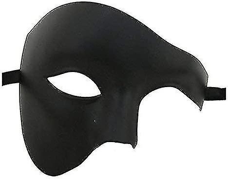 Mens Black Half Face Phantom Quality Theatrical Venetian Masquerade Carnival Party Eye Mask