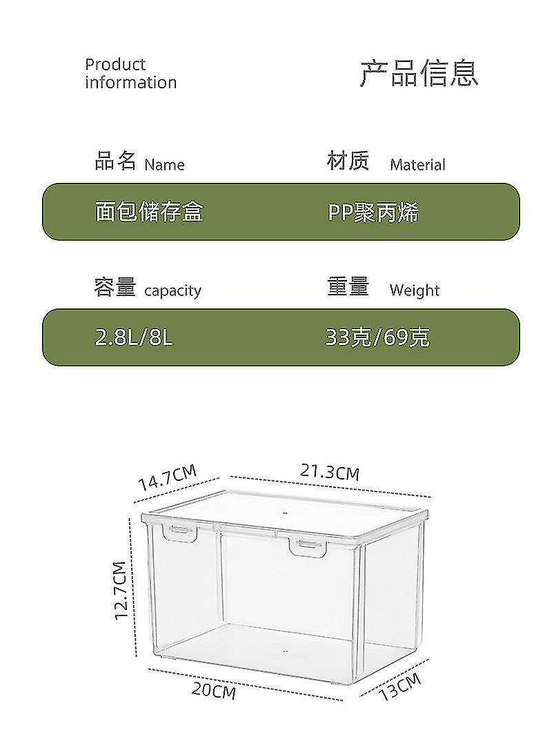 Transparent Fresh Keep Box Bread Loaf Storage Container Food Container Bread Storage Box