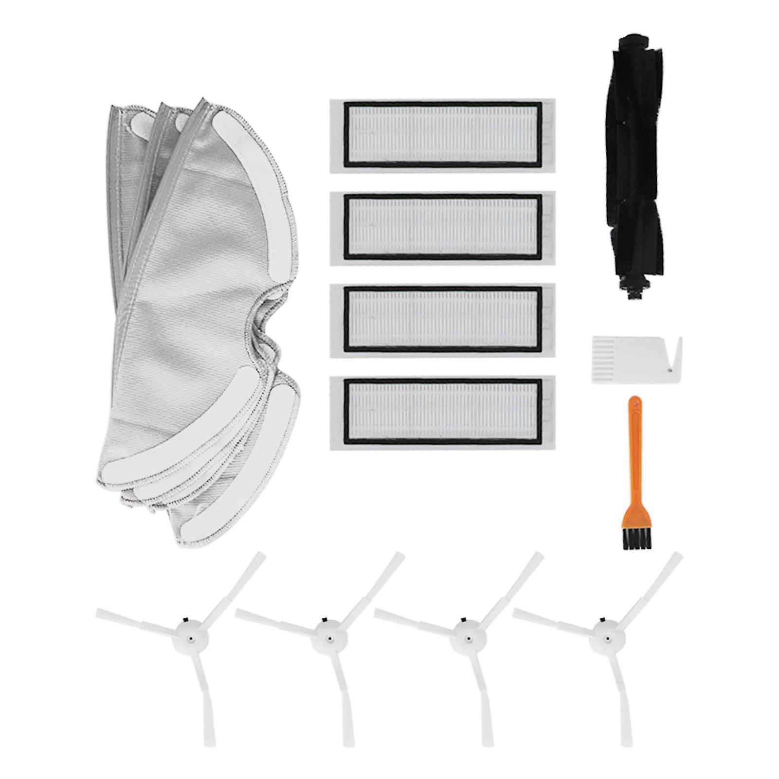 Roborock Vacuum Accessories, High-Quality Vacuum Replacements for Eco-Friendly Cleaning, Including 1 Roll Brush, 4 Side Brushes, 4 Filters, 4 Wipes,