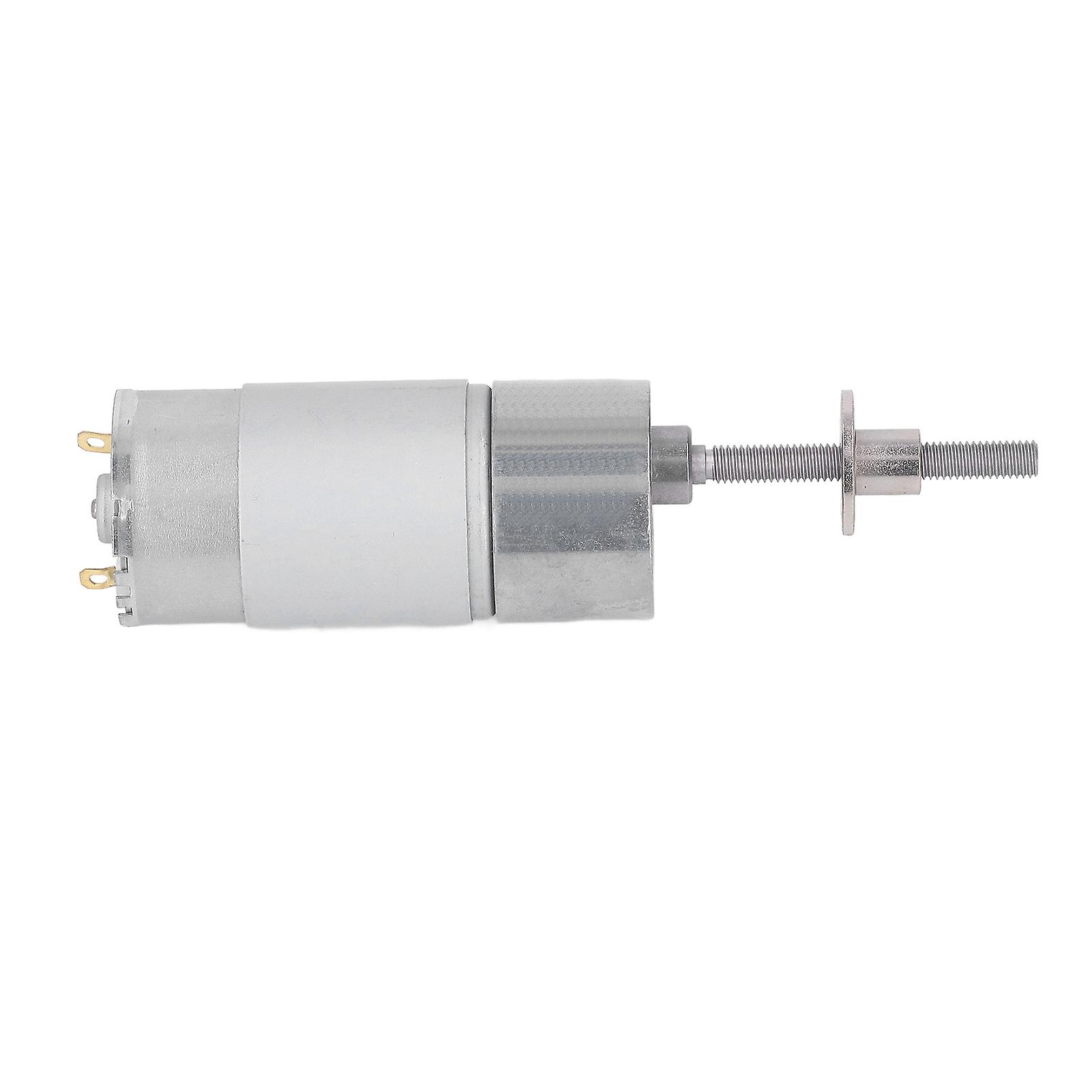 Self Locking DC Worm Gear Motor with Flange M6 Rotating Shaft Thread Speed Reduction Geared Motor DC12V 35RPM