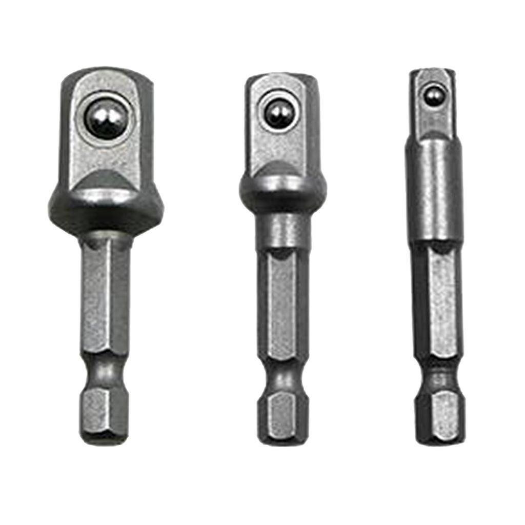 3 1/2" 3/8" 1/4" Drill Bit Driver Extension Adapter Socket Connector 50mm