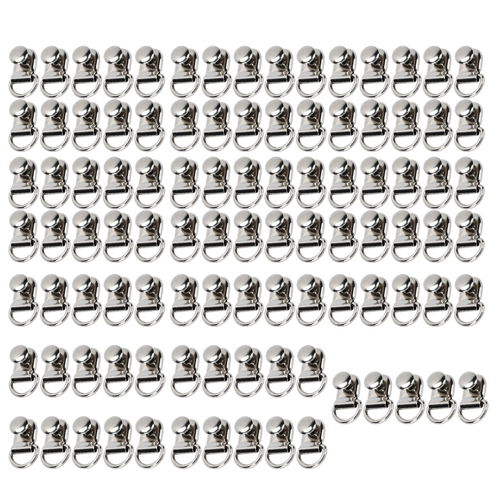 Lot de 100 crochets à lacets, œillets, boucle, laiton, pour chaussures, sacs en cuir, rivets, argent, 9 x 14 mm