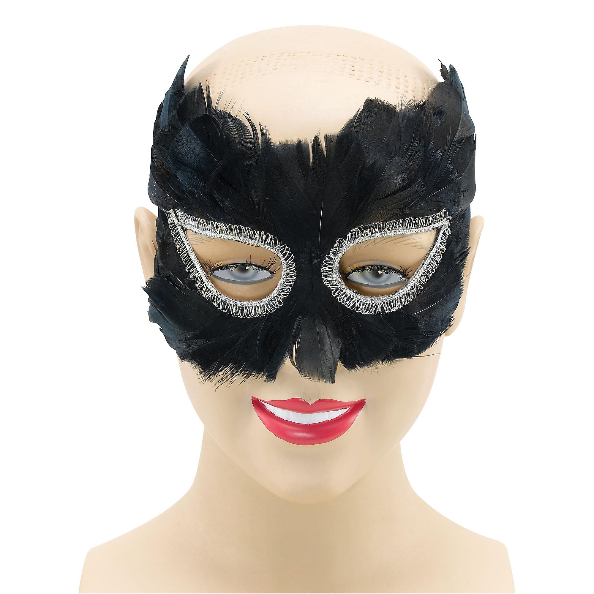 Black Feather Eye Mask Masks Unisex Em041