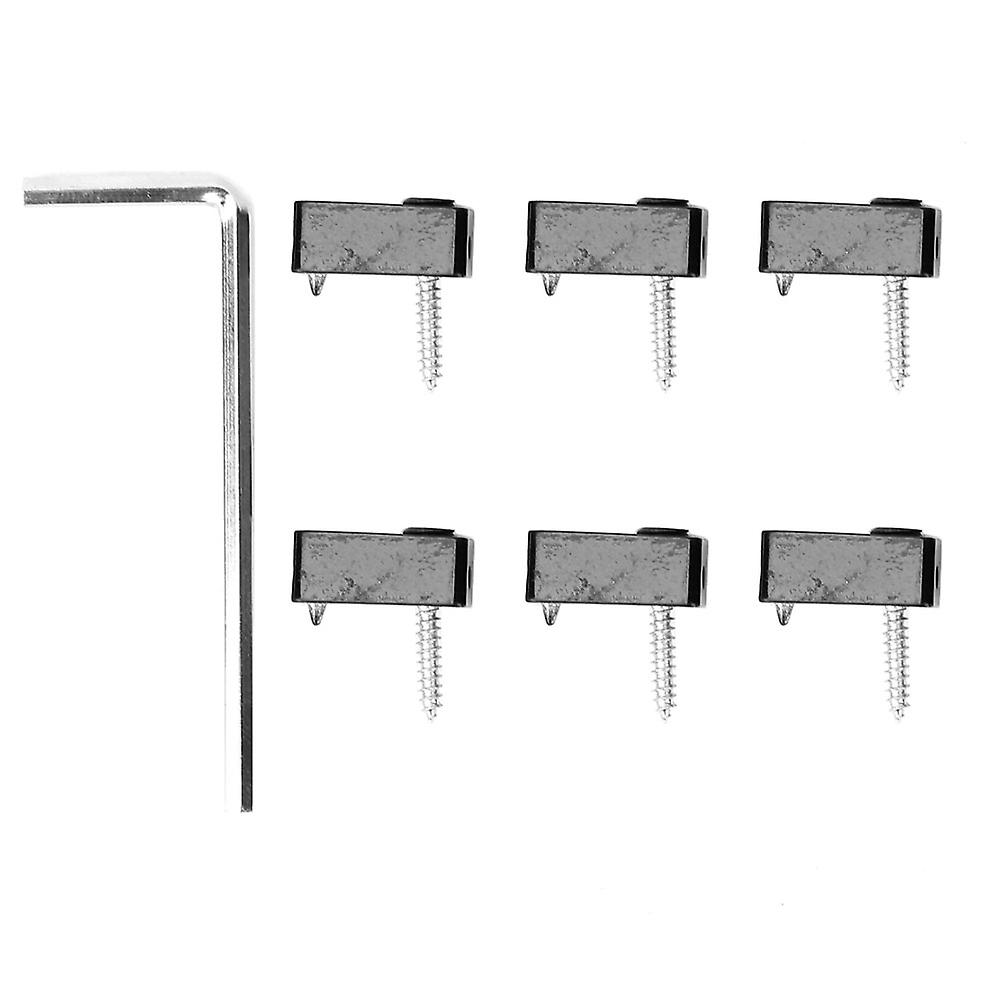 6Pcs Headless Guitar String Locking Nuts Black Triangular Zinc Alloy with 1Pc Wrench