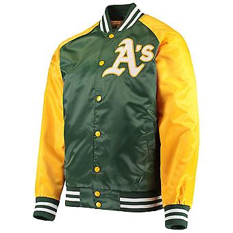 Mlb Oakland Athletics Green Golden Satin Baseball Letterman...