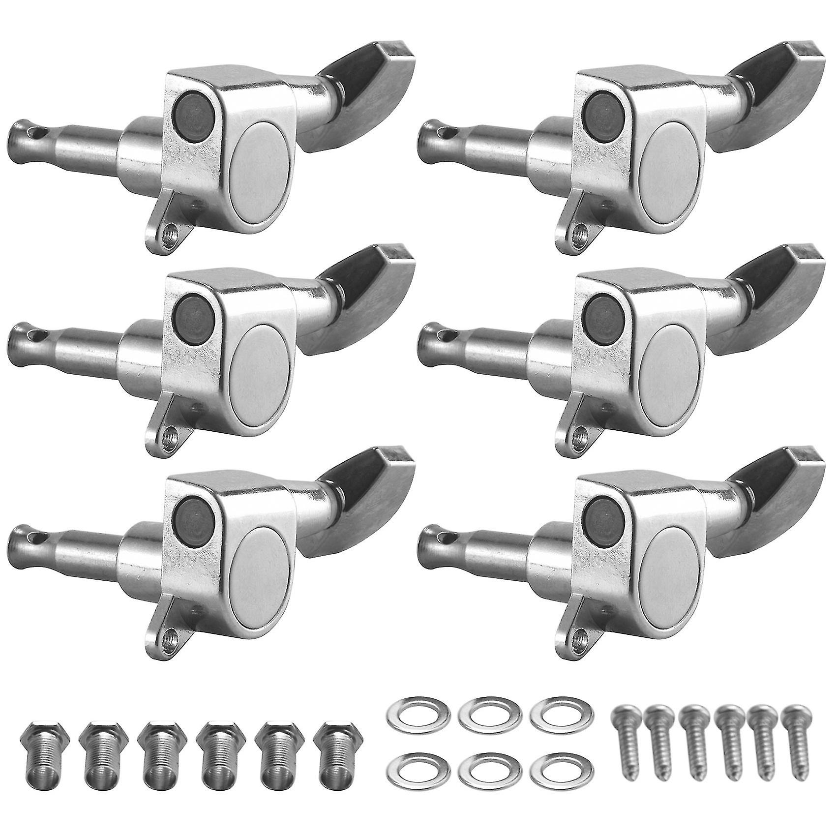 Gitarrförseglade små stämpinnar Tuners Maskinhuvuden för akustiska elgitarrdelar (Sil