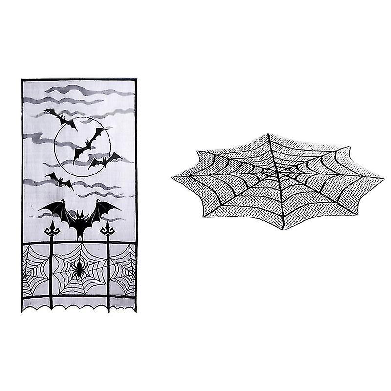 2pcs Halloween Table Runner Set For Halloween Decorations