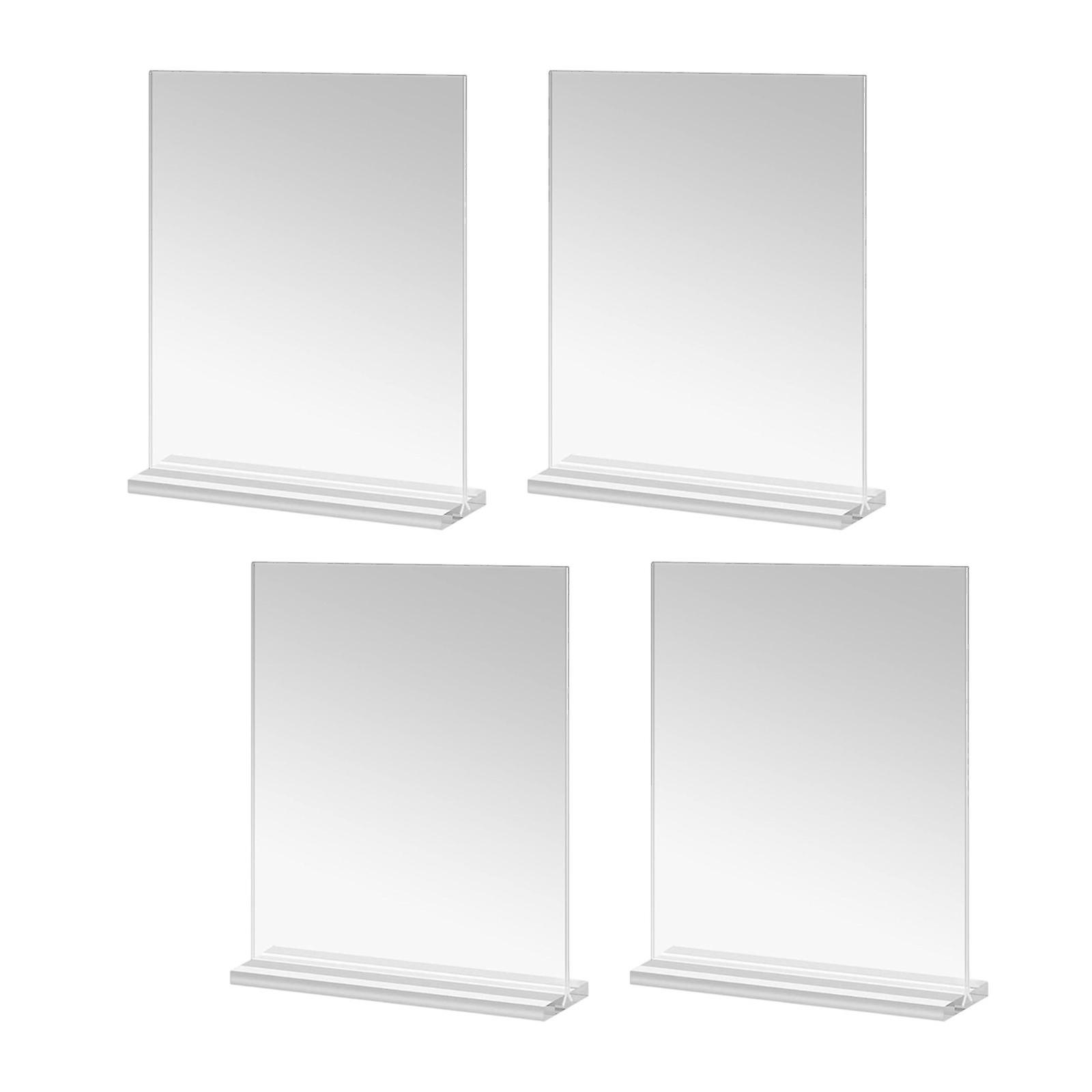 4 Pieces Double Sided Display Stand Acrylic Stand for Restaurants and Events