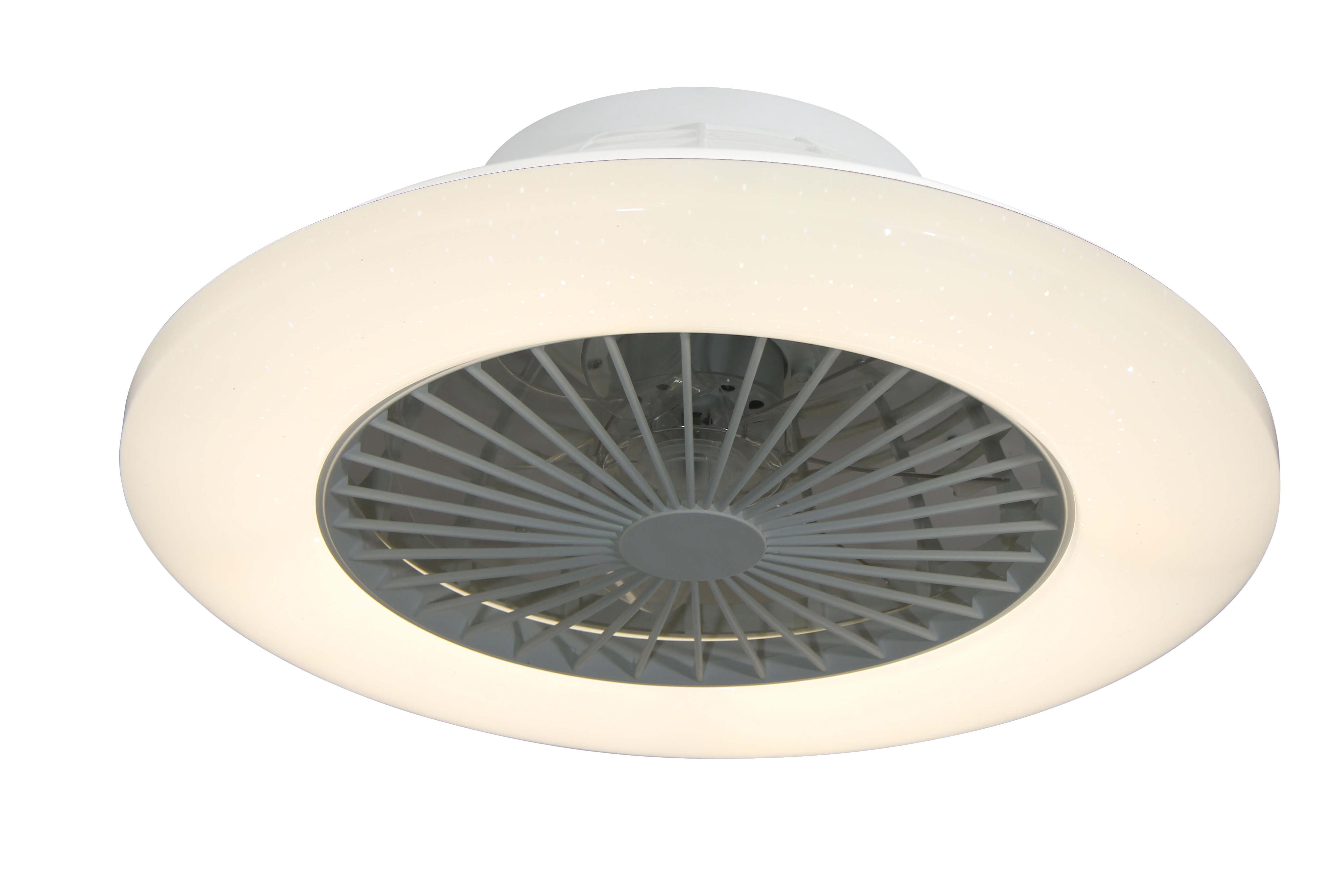 Ceiling fan Travo White with LED light and remote