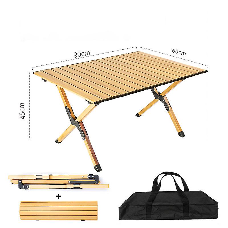 السفر التخييم 4ft قابلة للطي منخفضة الارتفاع الجدول المحمولة خشبية في الهواء الطلق نزهة الجدول كعكة لفة طاولة خشبية مع حقيبة حمل