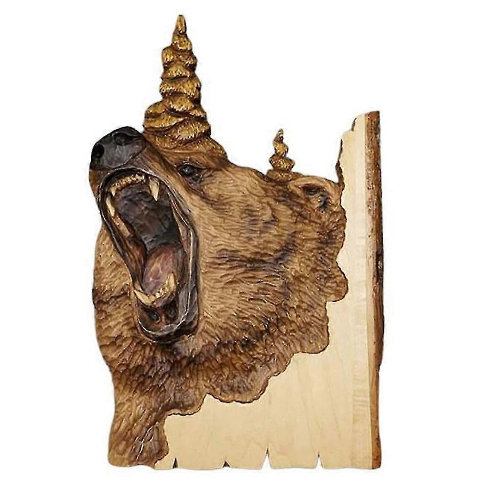 Träplan Djur snidade konstverk Väggdekor