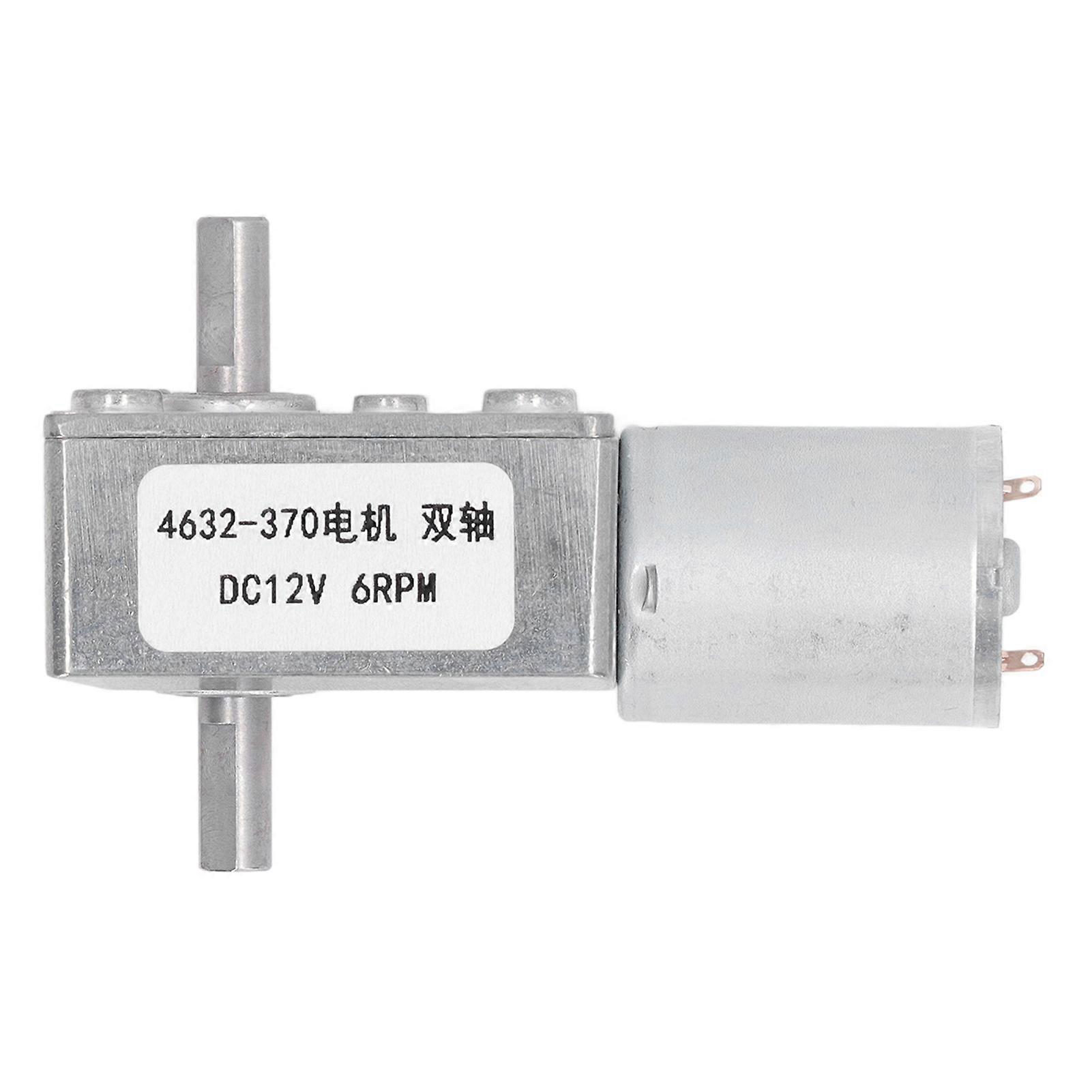Turbo Worm Geared Motor 2 Shaft High Torsion Micro Gearbox Dc12v Electrical Tools 6rpm