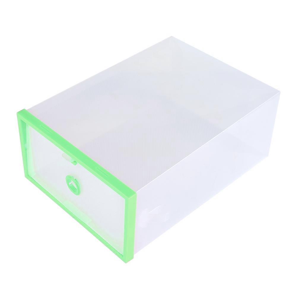 Transparent Foldable Plastic Drawer Shoe Case Storage Stackable Box Organizer Green