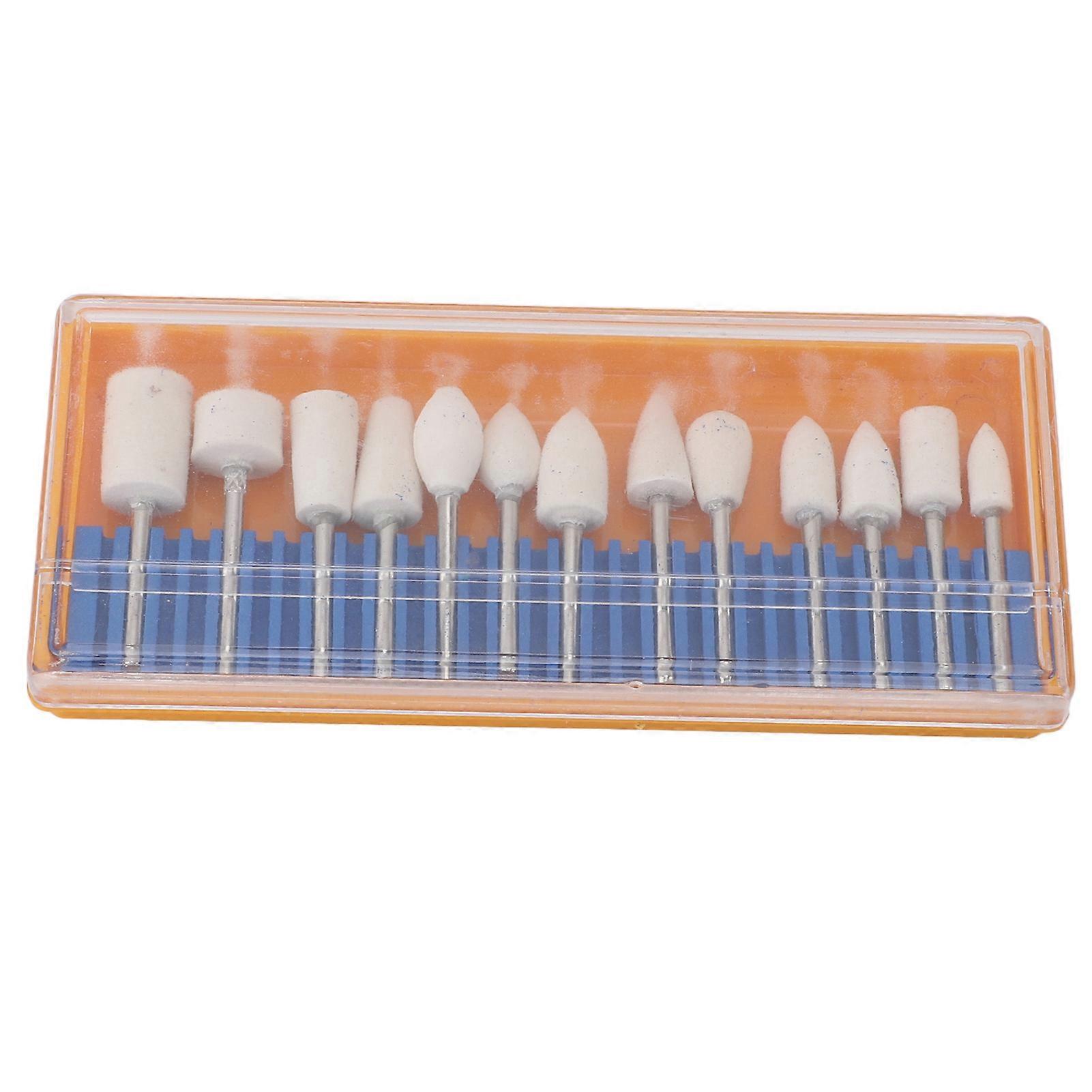 13Pcs Wool Grinding Head Set Multi Shaped Bits Wool Polishing Bit for Jadestone Ceramic Glass Metal