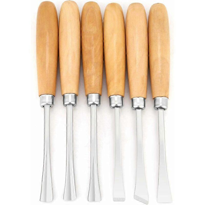 6 Wood Carving Chisels, 45 Steel Polished Chisel Wood Handle, Professional Hand Chisel Set for Wood Carving