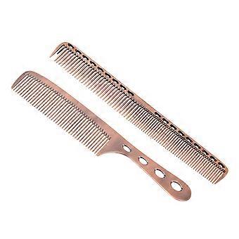 2er-Pack mit graduiertem Salon Haarkamm Professional Barber Barber Stahl Space Aluminium Metall Haarkamm