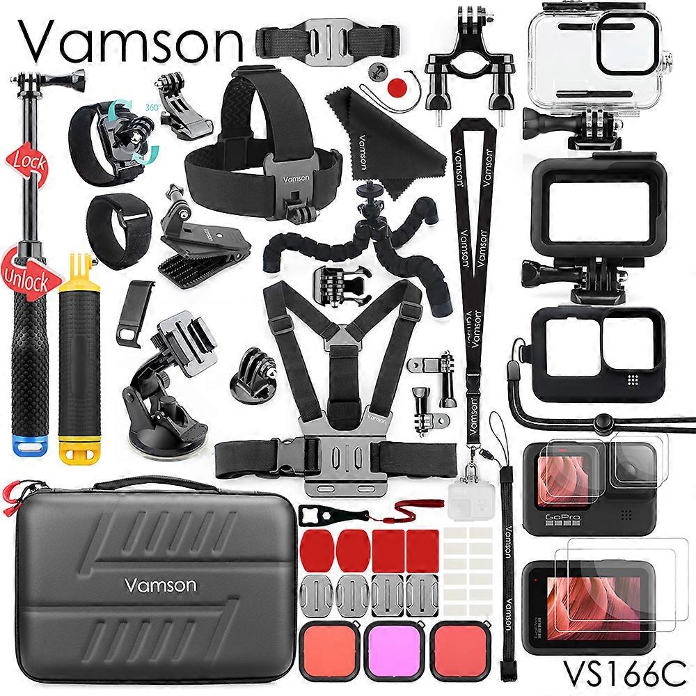 Redkid Accessoires Vamson pour GoPro Hero 11 Black couvercle latéral boîtier étanche support de trép