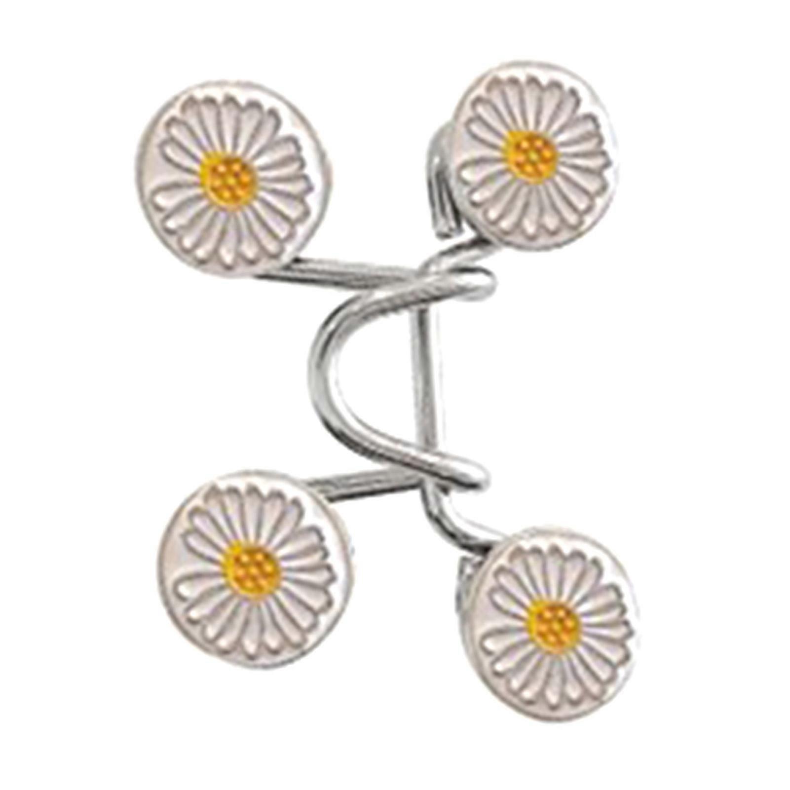 Pant Waist Tightener Buttons Punch Free Alloy Reusable Adjustable Removable Button Pins Pants Clips for Waist Daisy