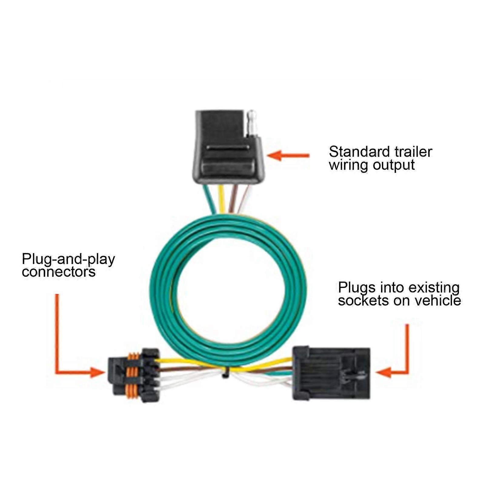 4 Pin επίπεδη καλωδίωση ρυμουλκούμενου καλωδίωση για Jeep Wrangler 0718 Αξεσουάρ ρυμουλκούμενου 55124