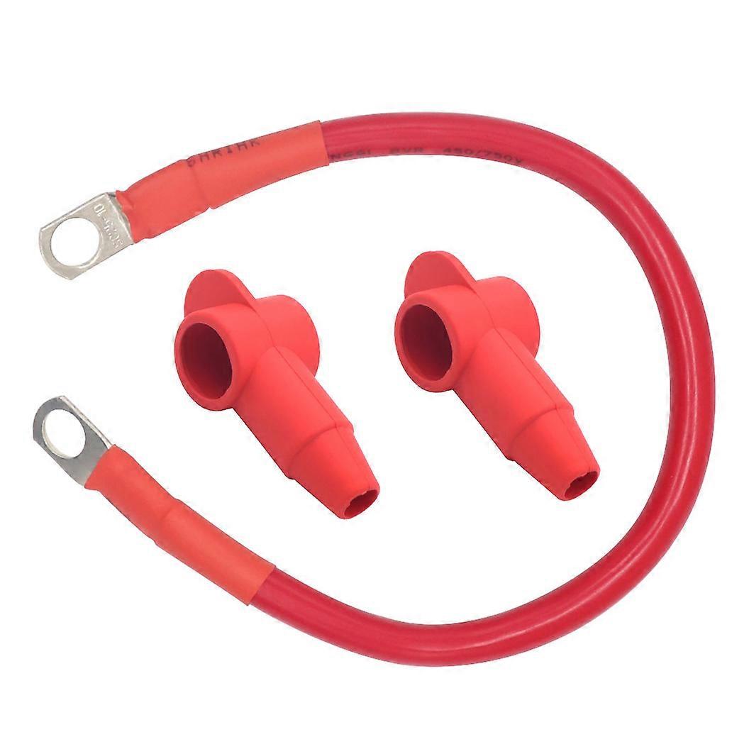 4 AWG Gauge 30cm Battery Power Inverter Cables for Solar, Car, RV & Marine with Dust Cover Red
