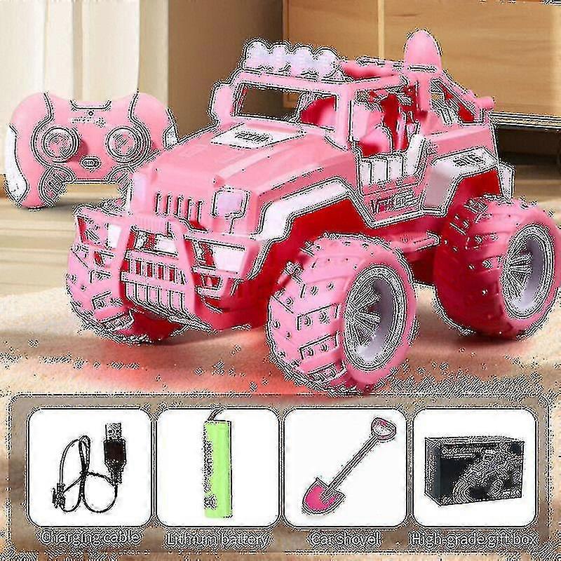 جهاز التحكم عن بعد باربي الوردي الكهربائية على الطرق الوعرة لعبة التحكم عن بعد سيارة هدية