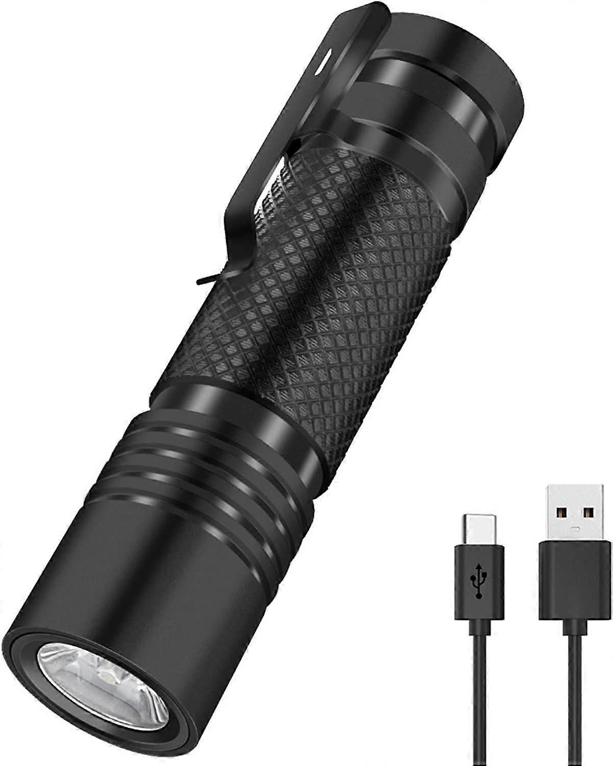 Super Powerful Torch, Mini LED Torch TYPE-C Rechargeable 800 Lumens, 5 Torch Modes