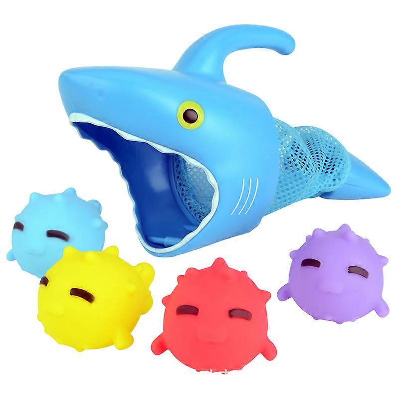 Sunny Patch Spark Shark Fish Hunt Pool Game With 2 Nets and 6 Fish to Catch