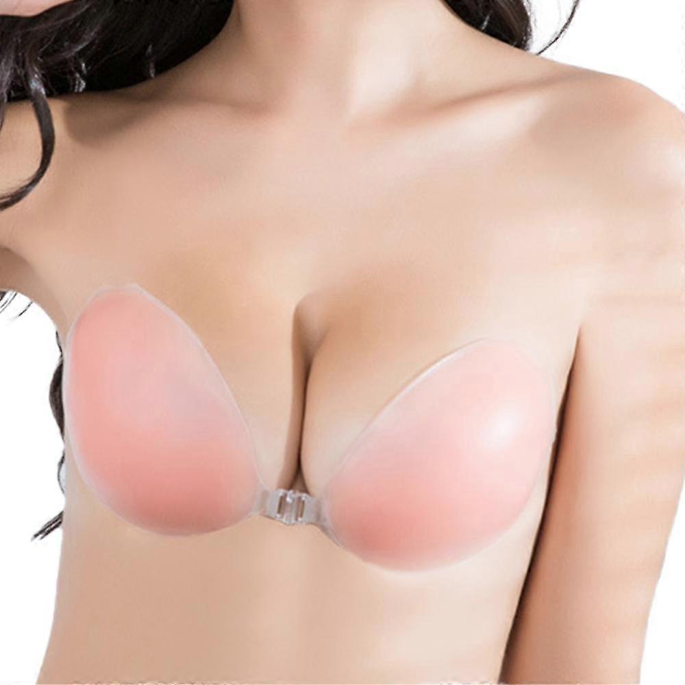 Adhesive Bra Reusable Strapless Self Silicone Push-up Invisible Sticky Bras compatible with Backless Dress