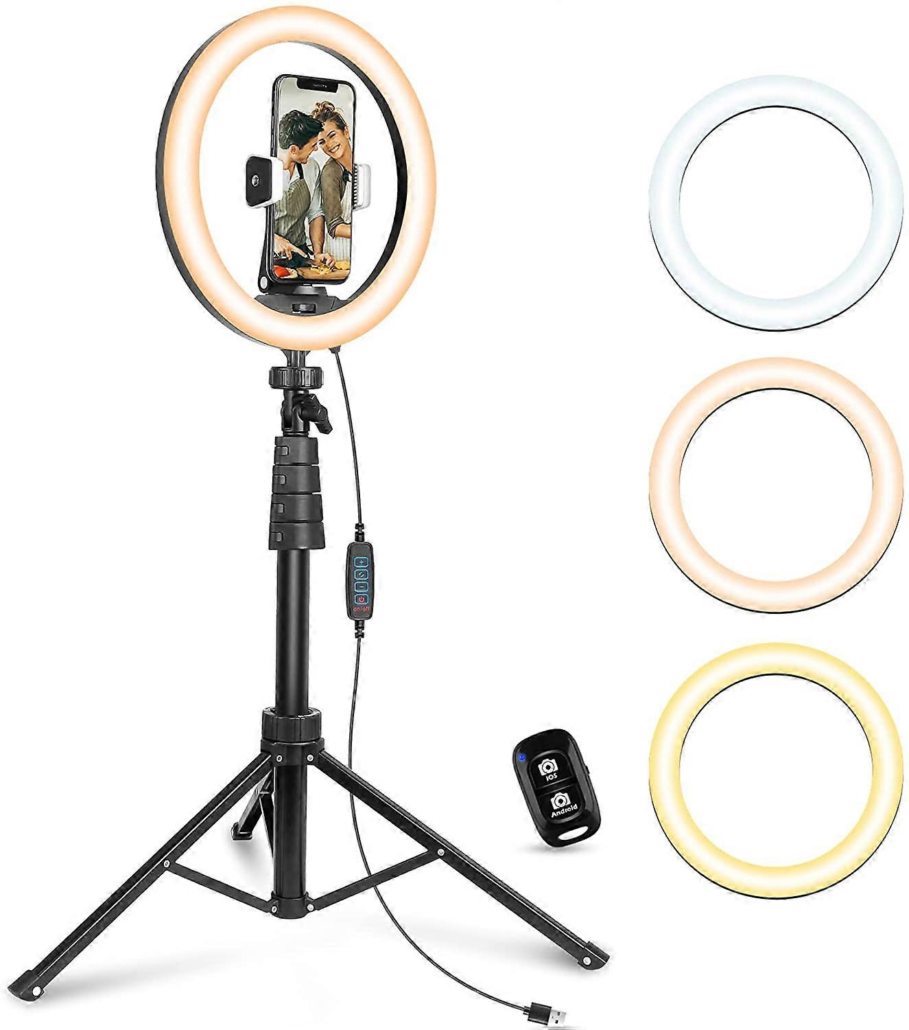 Selfie Ring Light With Tripod Phone Holder Extendable Stand For Live Stream Makeup