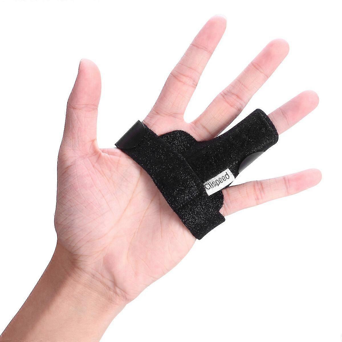 Clispeed Finger Splint Finger Splint Adjustable Fixing Belt With Built-in Aluminium Size (black)