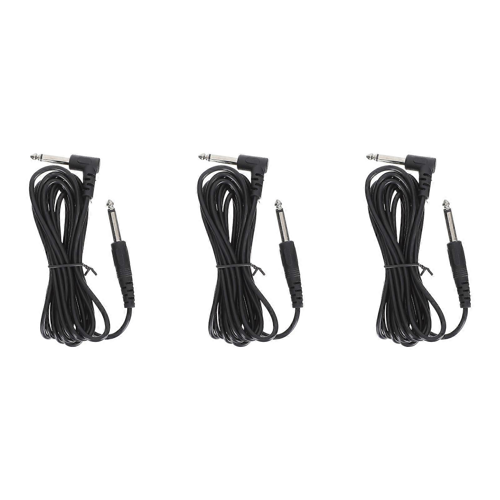 3PCS Guitar Cables 6.35mm Audio Cables Universal Connection Cables Speaker Cables