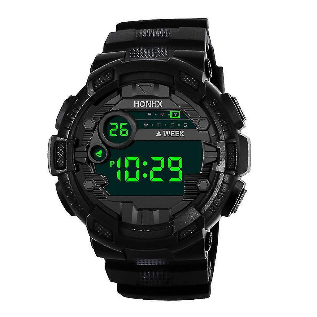 Military Digital Watch - Army-Style Sports Chronograph with LED Backlight & Splashproof_JST