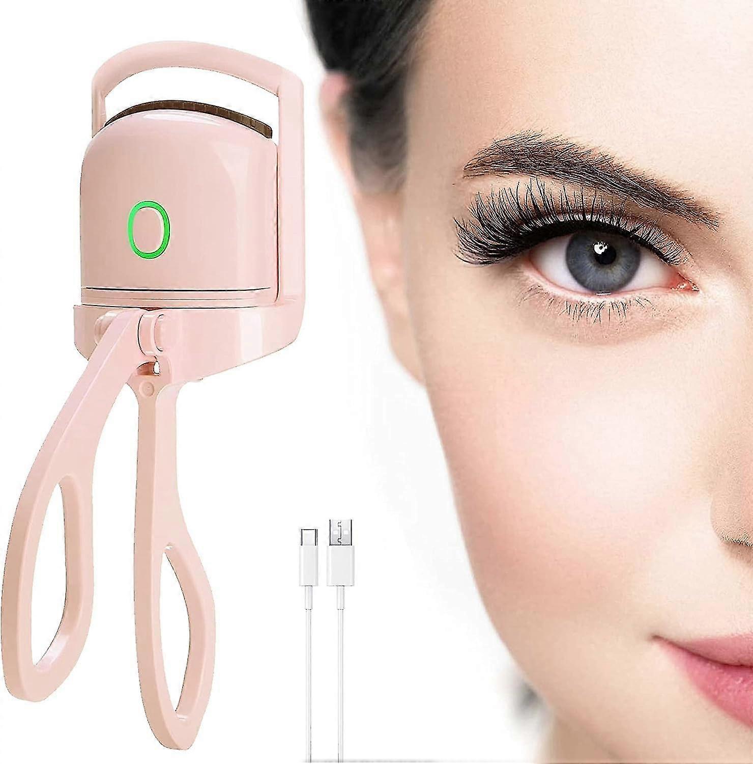 Heated Eyelash Curlers, Usb Rechargeable Heated Lash Curler 2 Heating Modes With Sensing Heating Silicone Pad, Quick Natural Curling Eye Lashes, Handh