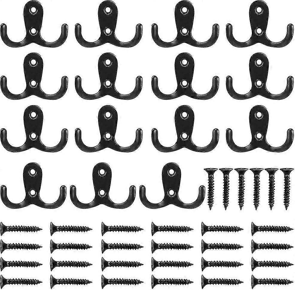 Coat Hook, 15 Pieces Double Coat Hooks Antique Wall