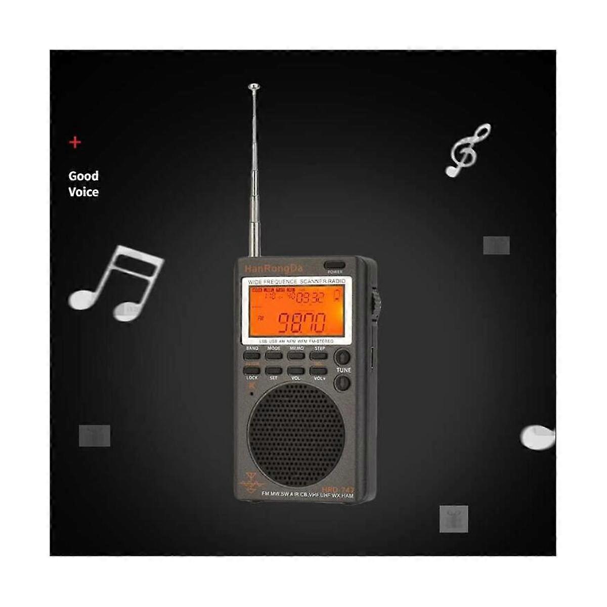 Dual Band Vhf UHF Radio HRD-747 Portable Full-Band Radio FM/MW/SW