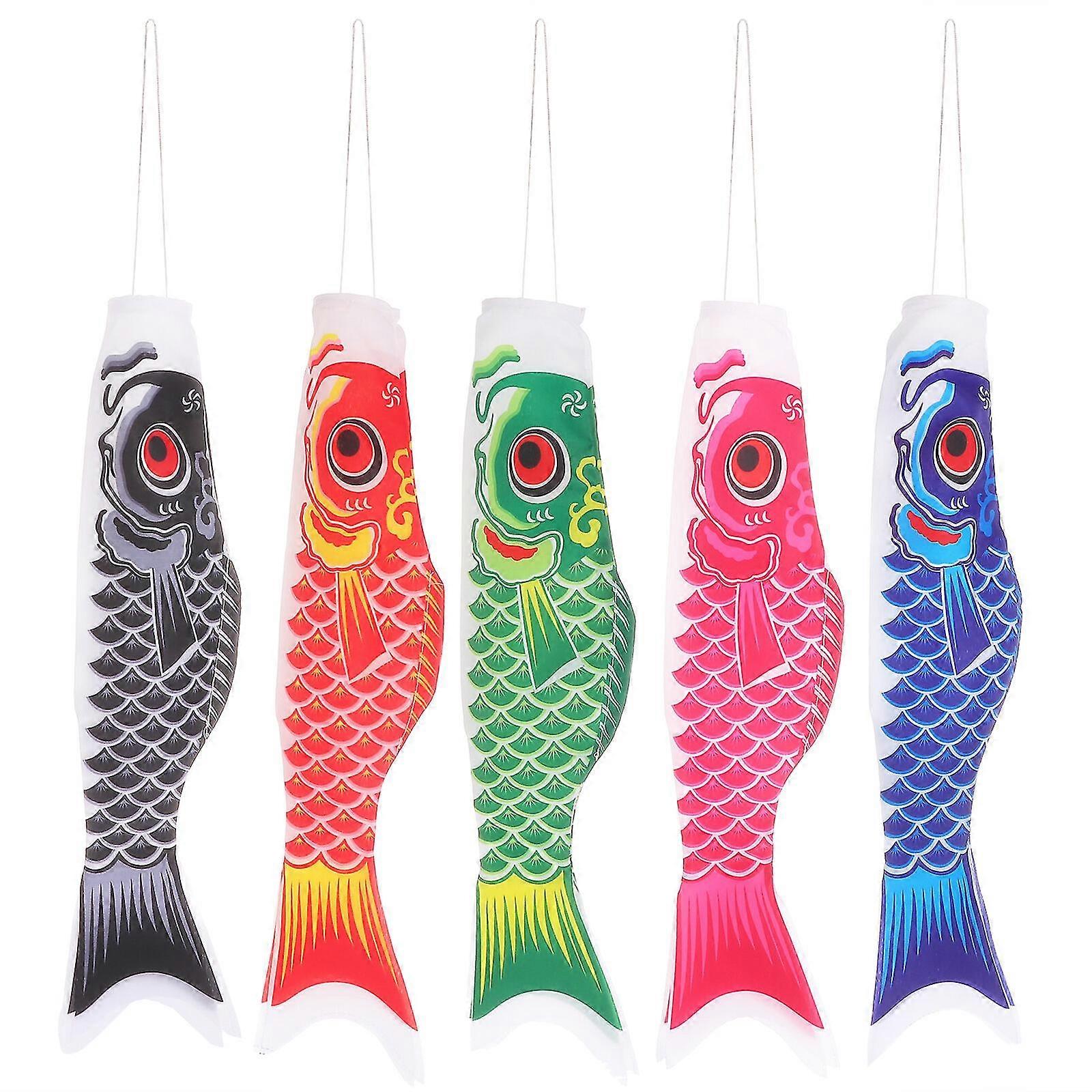 5pcs Japanese Carp Windsock Hanging Wind Direction Flag Restaurant Flags