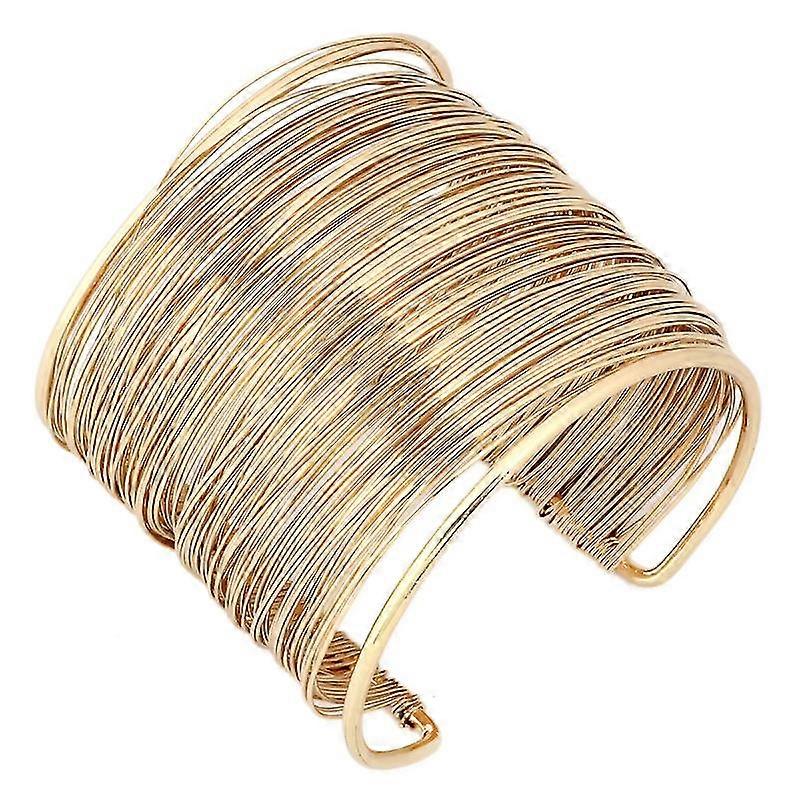 wire metal coil thin cuff bracelet open cuff wide bracelet bangle