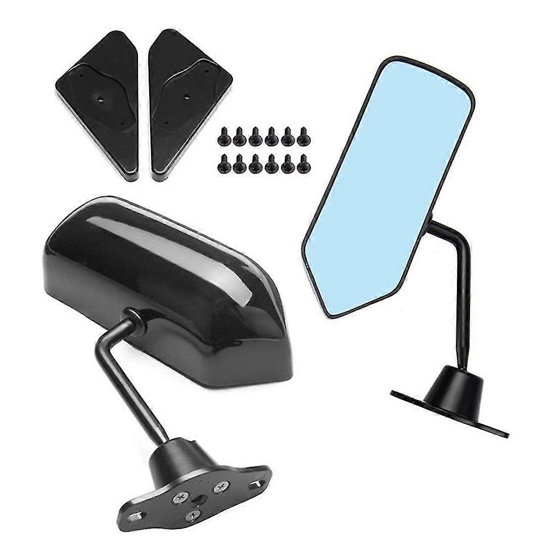 1 Pair Universal F1 Style Car Side Rearview Mirrors Door Wing Rear View Mirror compatible with ABS Carbon Fiber