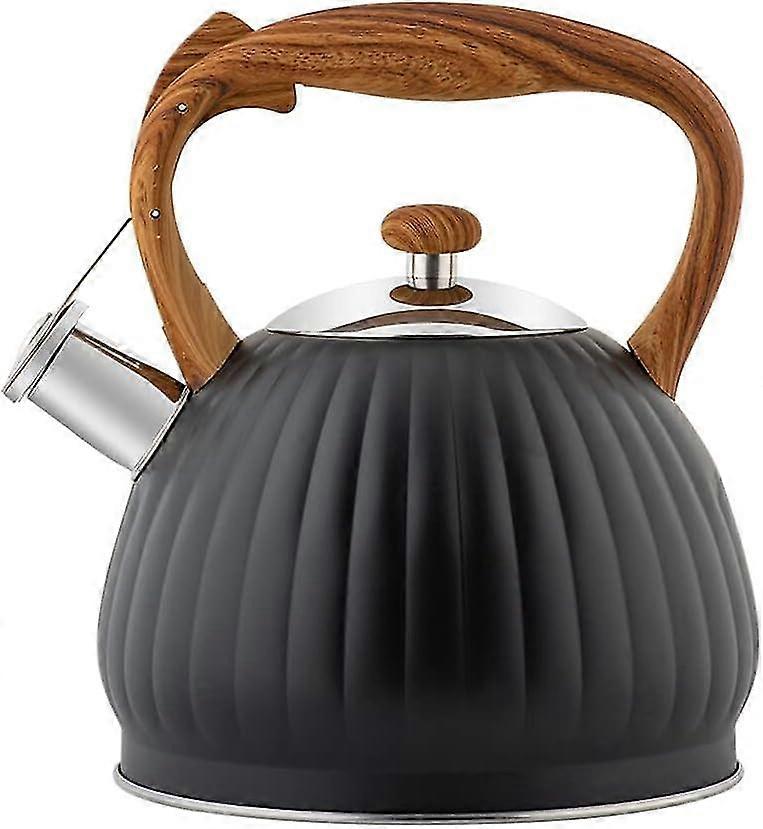 Whistling Kettle, 3.5l Tea Kettle Stainless Steel Stove Top Kettle With Wooden Handle,vintage Stovetop Kettle For Gas Induction