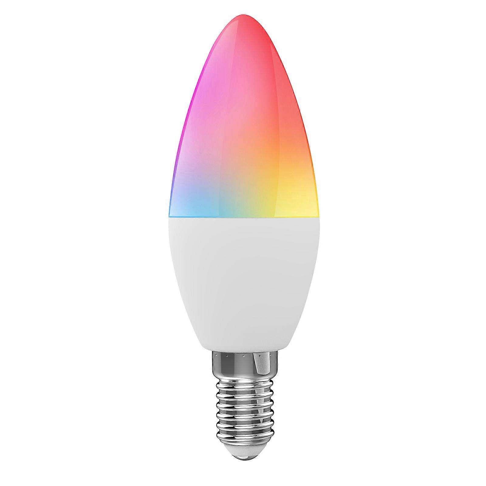 WiFi Smart Bulb RGB+W+C LED Candle Bulb 5W E12 Dimmable Light Phone APP SmartLife/Tuya Remote Control Compatible with Alexa Google Home for Voice Cont