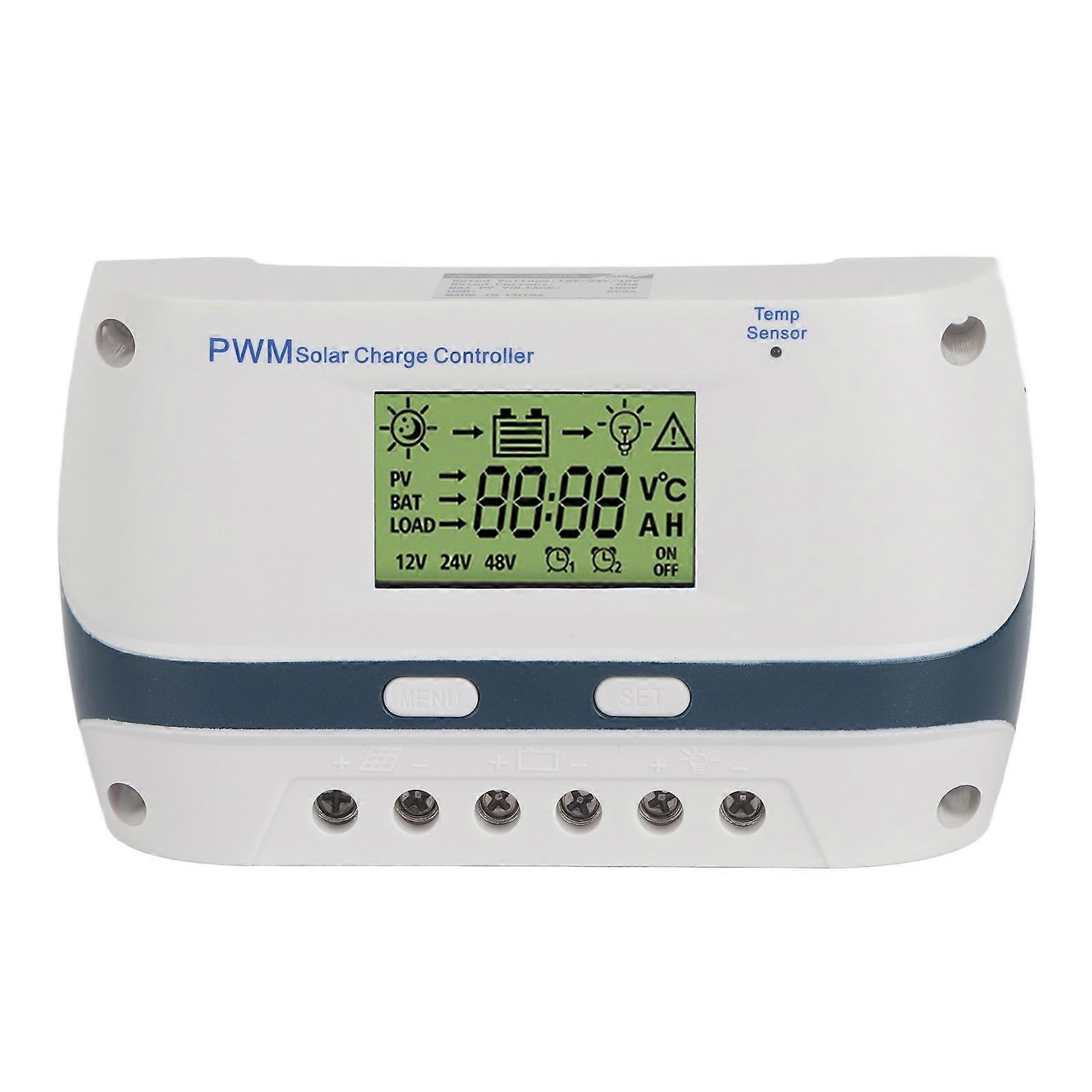 PWM-Solarladeregler 60A 12V 24V 48V IP32 Wasserdichte Parameter Einstellbare Temperaturkompensation LCD-Anzeige