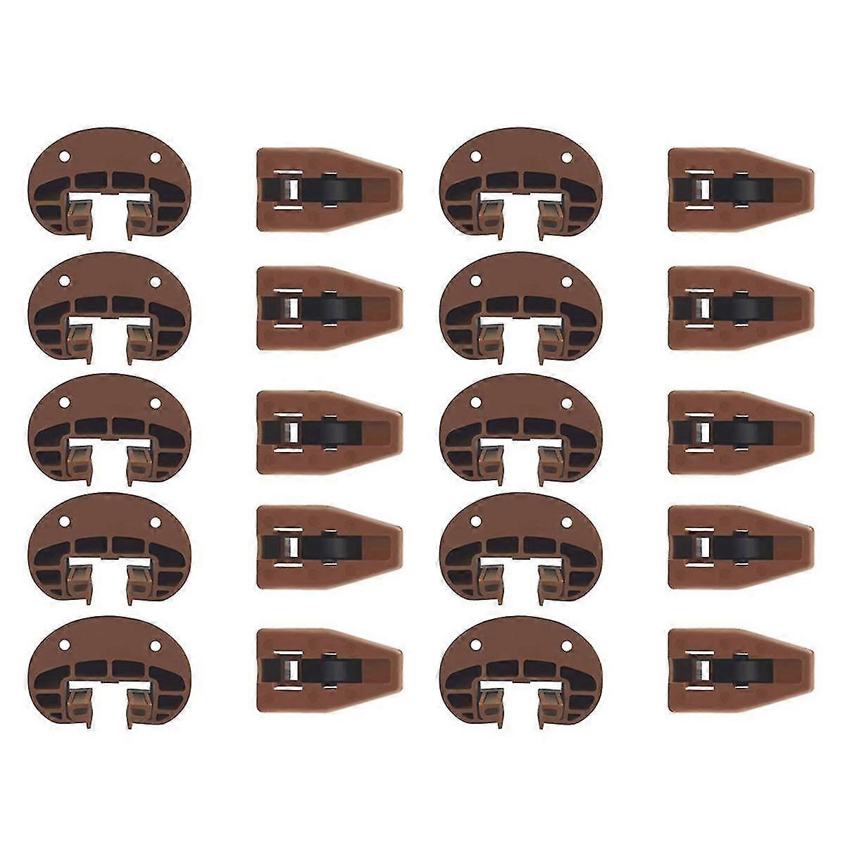 Drawer Slides Guides Plastic 10Pairs with Roller Undermount Drawer Slides Stopper for Dresser Drawer Replacement Parts
