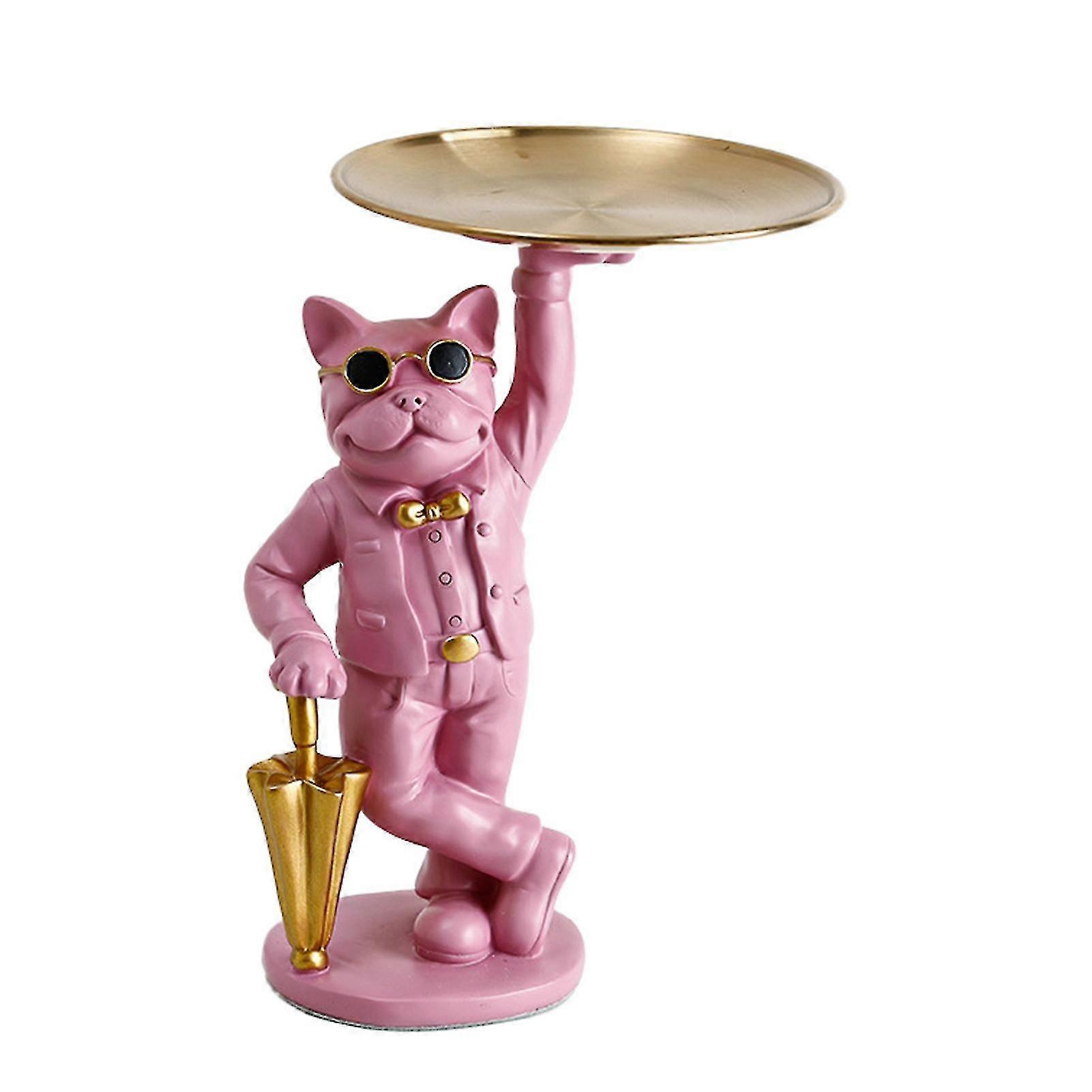 Three-dimensional Bulldog Statue Active Poses Resin Nordic Style Bulldog Sculpture-