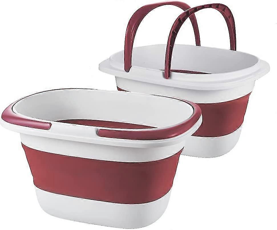 4.2 Gal(16l) 2 Pack Large Collapsible Plastic Bucket With Handle